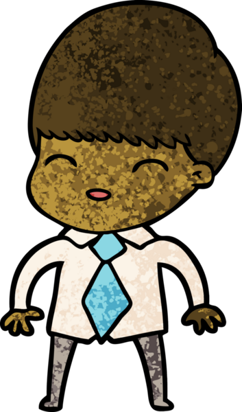 Bir insan tarafından çizilmiş mutlu çizgi film çocuğu.