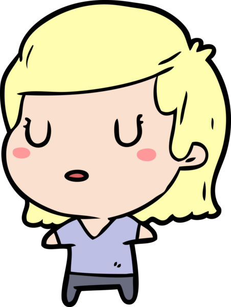 Bir insan tarafından çizilmiş karikatür kadın.