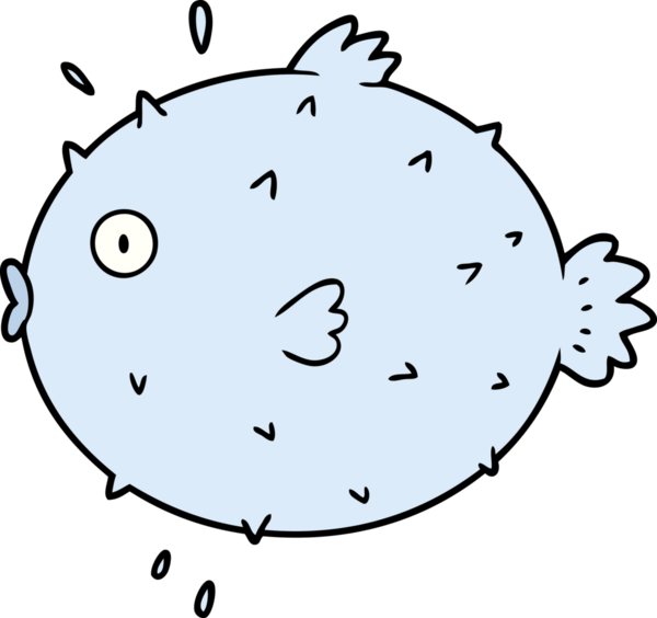 Bir insan tarafından çizilmiş kirpi balığı.