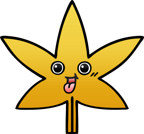 Bir insan tarafından çizilen güz yaprağının gölgelenmiş karikatürü