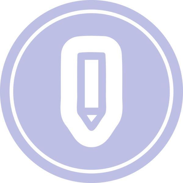 Bir insan tarafından çizilmiş basit dairesel kalem simgesi