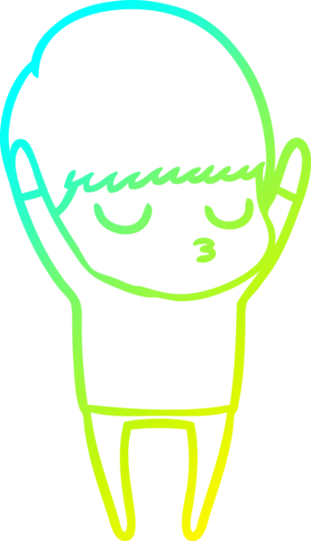 Bir çizgi film karakteri çizen soğuk gradyan bir çocuk bir insan tarafından çizilmiş.