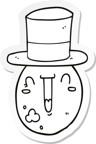 Bir insan tarafından çizilmiş havalı bir karikatür çıkartması.