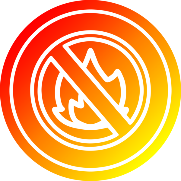 Bir insan tarafından çizilmiş sıcak eğimli alevli dairesel simge yok