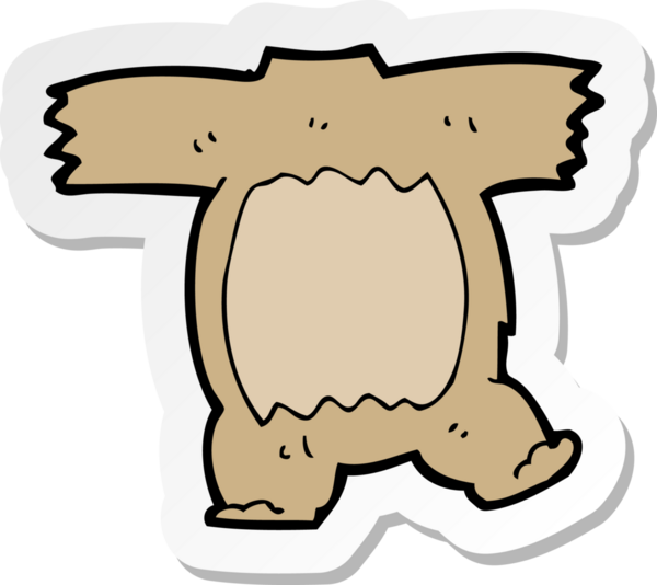 Bir insan tarafından çizilmiş oyuncak ayı vücudunun çıkartması.