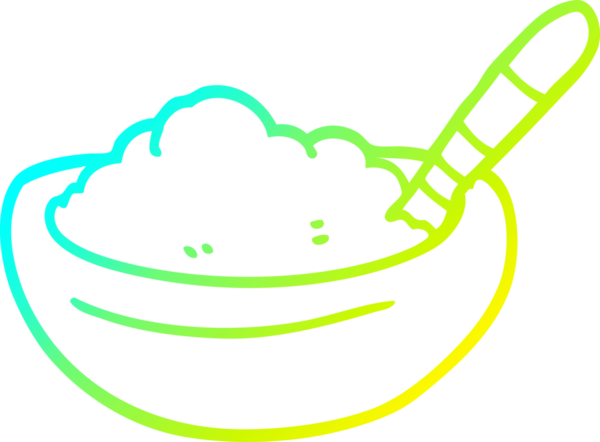 Bir insan tarafından çizilmiş patates püresinin çizgi film çizimi.