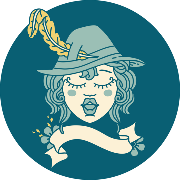 Retro Dövme Tarzı İnsan Ozan Karakteri Yüzü Bir İnsan Tarafından Çizildi