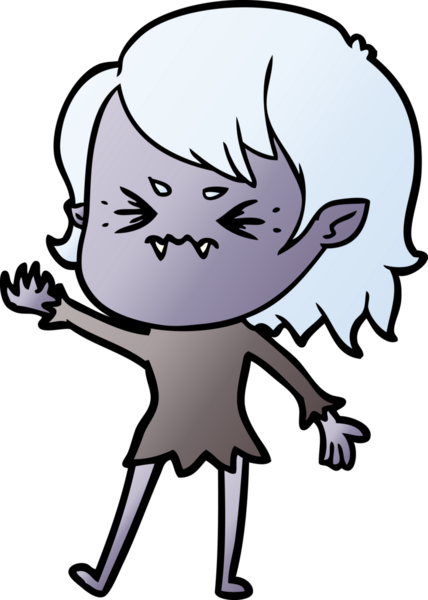 Bir insan tarafından çizilmiş kızgın vampir kız.