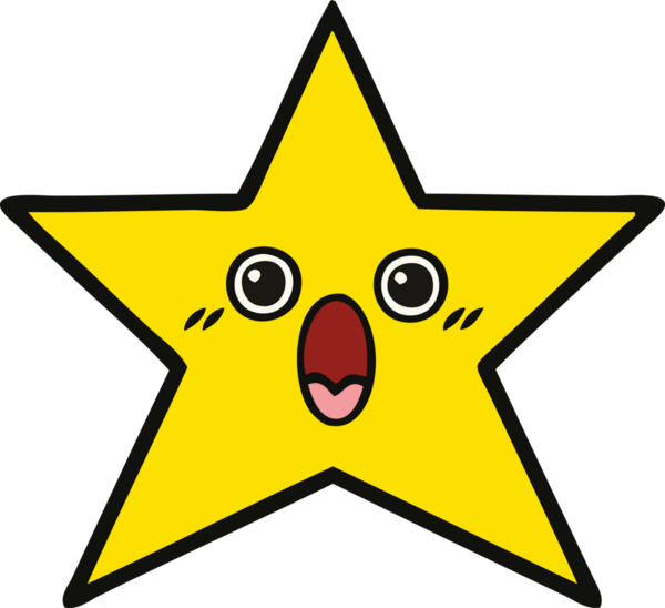 Bir insan tarafından çizilmiş altın yıldız karikatürü.