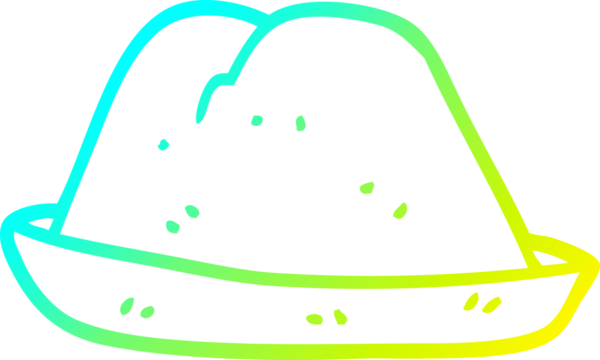 Bir insanın çizdiği çizgi film şapkasının soğuk gradyan çizgisi.