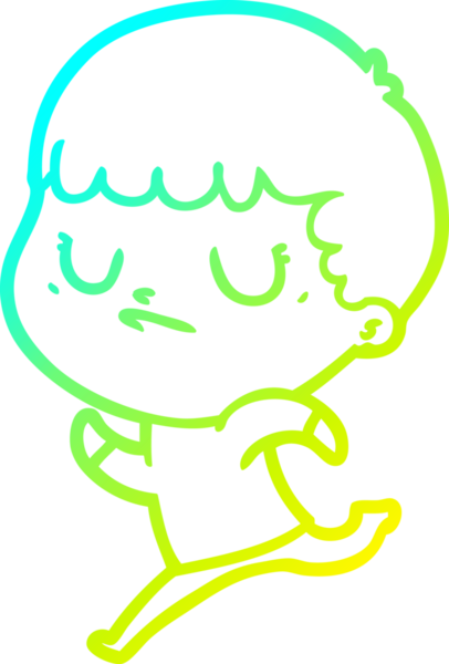 Bir insan tarafından çizilmiş soğuk gradyan çizgi film karakteri.