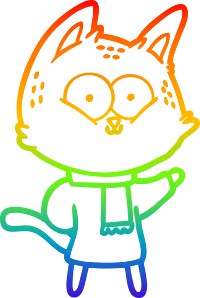 gökkuşağı gradyanı çizimi bir insan tarafından çizilmiş çizgi film kedisi