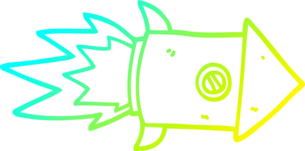 Bir insan tarafından çizilmiş bir uzay roketinin soğuk gradyan çizgisi