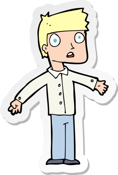 Bir insan tarafından çizilmiş bir karikatür çıkartması.