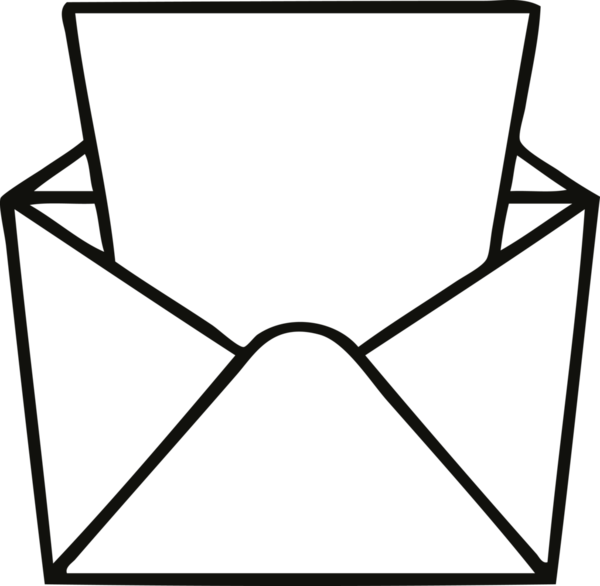 Bir insan tarafından çizilmiş garip karikatür harfi ve zarf çizimi