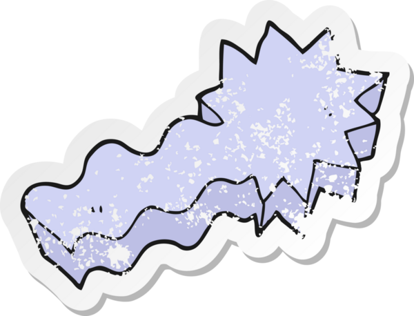 Bir insan tarafından çizilmiş bir çizgi film yıldızının gerilimli retro yapıştırması.