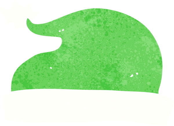 Bir insan tarafından çizilmiş Noel Baba şapkası.