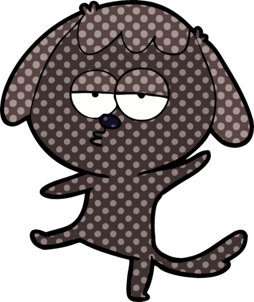 Bir insan tarafından çizilmiş, sıkılmış bir köpek.