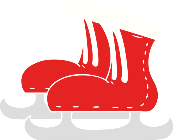 Bir insan tarafından çizilmiş el çizimi karikatür buz pateni botları