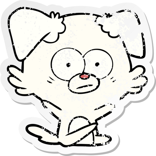 Bir insan tarafından çizilmiş sinirli bir köpek karikatürü.