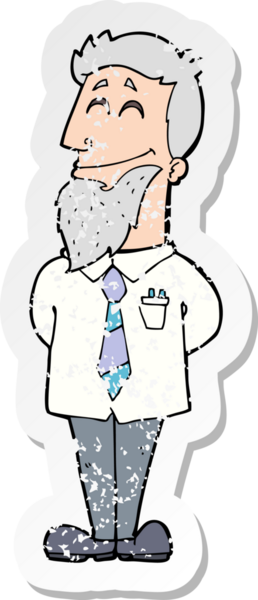 Bir insan tarafından çizilmiş karikatür psikoloğunun gerilimli çıkartması.