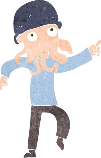 Bir insan tarafından çizilmiş uzaylı adam çizgi filmi.