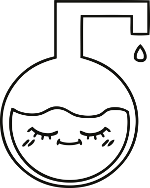 Bir insan tarafından çizilmiş bir bilim deneyinin çizgi çizimi