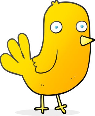 Bir insan tarafından çizilmiş serbest çizgi film kuşu.