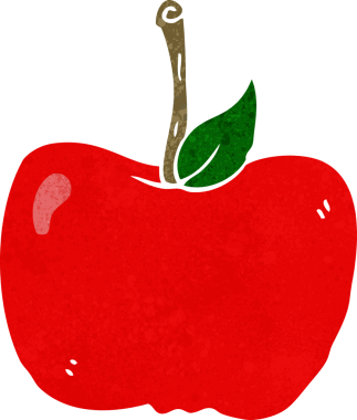 bir insan tarafından çizilmiş elma karikatürü