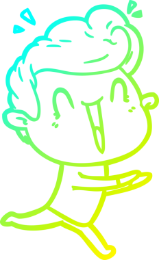 Bir insan tarafından çizilmiş, heyecanlı bir çizgi film çizimi.