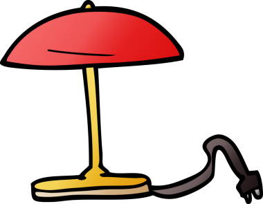 Bir insan tarafından çizilmiş karalama masası lambası.