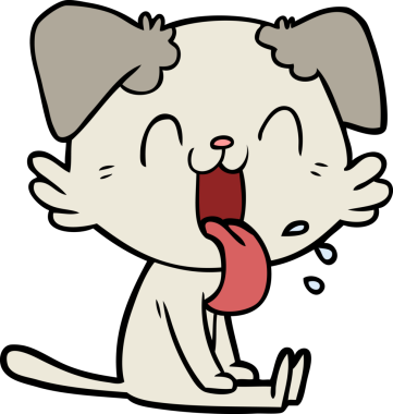 Bir insan tarafından çizilmiş nefes nefese bir köpek.