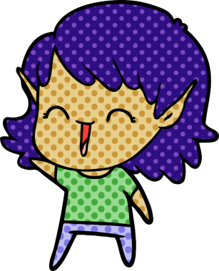 Bir insan tarafından çizilmiş bir elf kızı.