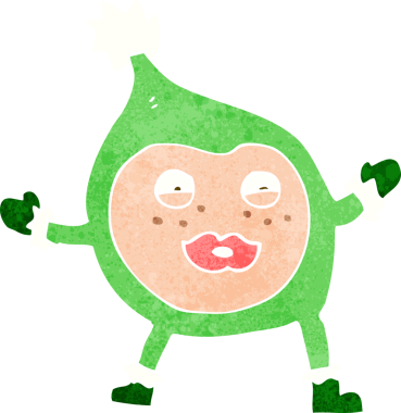 Bir insan tarafından çizilmiş komik bir Noel yaratığı.