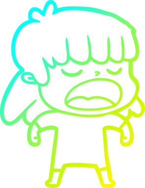 Bir insan tarafından yüksek sesle çizilmiş bir karikatür kadın çizimi.