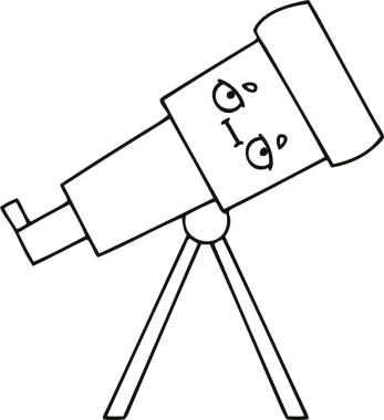 Bir insan tarafından çizilmiş bir teleskop çizimi