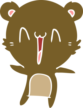 Mutlu ayı düz renkli çizgi film bir insan tarafından çizildi.