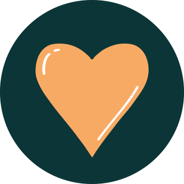 Bir insan tarafından çizilmiş bir kalbin ikonik dövme şekli