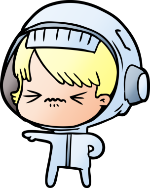 Bir insan tarafından çizilmiş astronot kadın.