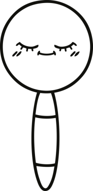 Bir insan tarafından çizilmiş bir büyüteç çizgi çizimi