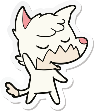 Bir insan tarafından çizilmiş dost canlısı bir tilkinin çıkartması.