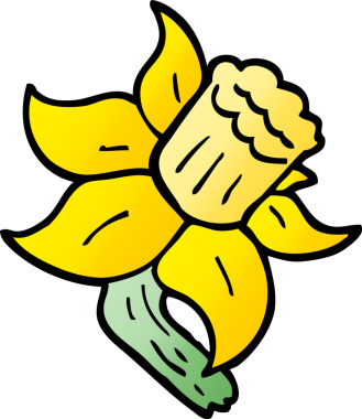 Bir insan tarafından çizilmiş vektör gradyan çizim karikatürü.