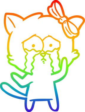 gökkuşağı gradyanı çizimi bir insan tarafından çizilmiş çizgi film kedisi