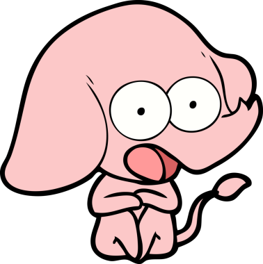 Bir insan tarafından çizilmiş şirin bir fil.