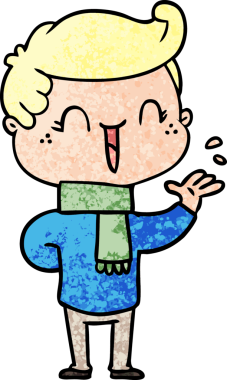 Bir insan tarafından çizilmiş gülen çocuk.