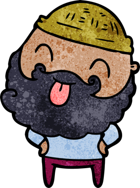 Bir insan tarafından çizilmiş sakallı bir adam.