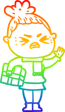 Bir insan tarafından çizilmiş kızgın bir karikatür çizimi.