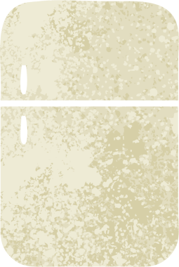 Bir insan tarafından çizilmiş buzdolabının retro çizim tarzı karikatürü.