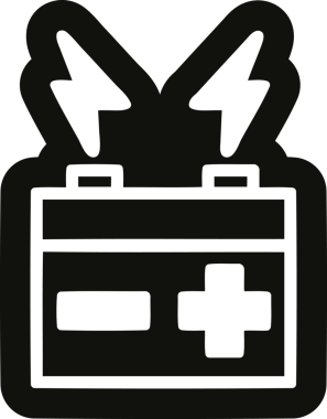 bir insan tarafından çizilmiş pil simgesi