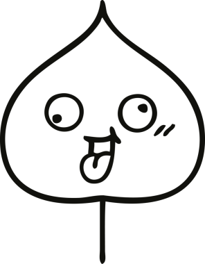 Bir insan tarafından çizilmiş dışavurumsal yaprağın çizgi çizimi